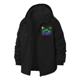 Psychedelic Cat Unisex Full-Zip Printed Waterproof Hooded Windbreaker