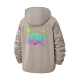 Psychedelic Cat Unisex Full-Zip Printed Waterproof Hooded Windbreaker