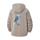 Whimsical Owl Unisex Full-Zip Printed Waterproof Hooded Windbreaker