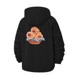 Cute Donut Basket Unisex Full-Zip Printed Waterproof Hooded Windbreaker