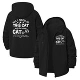 Cat Lover Quote Unisex Full-Zip Printed Waterproof Hooded Windbreaker