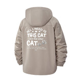 Cat Lover Quote Unisex Full-Zip Printed Waterproof Hooded Windbreaker