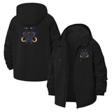 Crab Motif Unisex Full-Zip Printed Waterproof Hooded Windbreaker