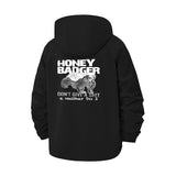 Honey Badger Attitude Unisex Full-Zip Printed Waterproof Hooded Windbreaker