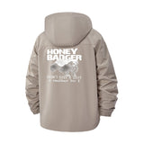 Honey Badger Attitude Unisex Full-Zip Printed Waterproof Hooded Windbreaker