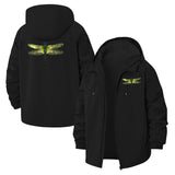 Dragonfly Motif Unisex Full-Zip Printed Waterproof Hooded Windbreaker