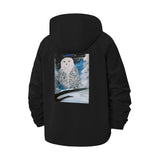 Snowy Owl Art Unisex Full-Zip Printed Waterproof Hooded Windbreaker