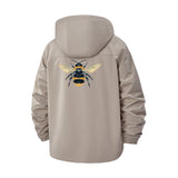 Bee Motif Unisex Full-Zip Printed Waterproof Hooded Windbreaker