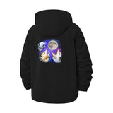 Three Wolves Moon Unisex Full-Zip Printed Waterproof Hooded Windbreaker