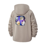 Three Wolves Moon Unisex Full-Zip Printed Waterproof Hooded Windbreaker