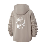 German Shepherd Portrait Unisex Full-Zip Printed Waterproof Hooded Windbreaker