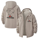 Pit Bull Love Unisex Full-Zip Printed Waterproof Hooded Windbreaker