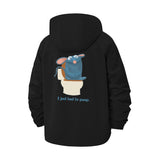 Funny Cartoon Mouse Unisex Full-Zip Printed Waterproof Hooded Windbreaker