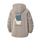 Funny Cartoon Mouse Unisex Full-Zip Printed Waterproof Hooded Windbreaker