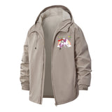 Unicorn Rainbow Fantasy Unisex Full-Zip Printed Waterproof Hooded Windbreaker