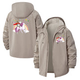 Unicorn Rainbow Fantasy Unisex Full-Zip Printed Waterproof Hooded Windbreaker
