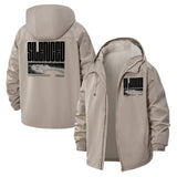 Silenced Typographic Unisex Full-Zip Printed Waterproof Hooded Windbreaker