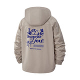 Inspirational Typography Unisex Full-Zip Printed Waterproof Hooded Windbreaker