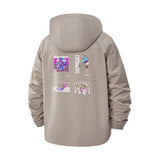 Inspirational Collage Unisex Full-Zip Printed Waterproof Hooded Windbreaker