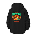 Hawaii Island Sunset Unisex Full-Zip Printed Waterproof Hooded Windbreaker