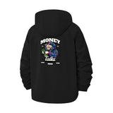 Money Talks Unisex Full-Zip Printed Waterproof Hooded Windbreaker