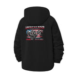 Motorcycle Patriot Unisex Full-Zip Printed Waterproof Hooded Windbreaker