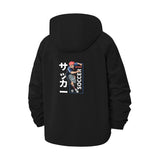 Japanese Soccer Motif Unisex Full-Zip Printed Waterproof Hooded Windbreaker