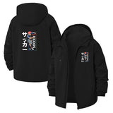 Japanese Soccer Motif Unisex Full-Zip Printed Waterproof Hooded Windbreaker
