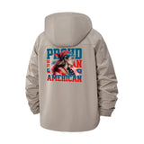 Proud American Unisex Full-Zip Printed Waterproof Hooded Windbreaker