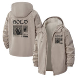 Handprint Graphic Unisex Full-Zip Printed Waterproof Hooded Windbreaker
