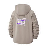 Inspirational Motto Unisex Full-Zip Printed Waterproof Hooded Windbreaker