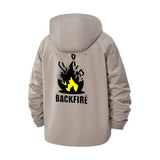 Backfire Flame Graphic Unisex Full-Zip Printed Waterproof Hooded Windbreaker
