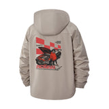 Drag Racing Car Unisex Full-Zip Printed Waterproof Hooded Windbreaker