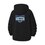 Soccer Sports Unisex Full-Zip Printed Waterproof Hooded Windbreaker