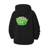 Dream Big Motivational Unisex Full-Zip Printed Waterproof Hooded Windbreaker