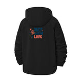 Surf Sand Love Unisex Full-Zip Printed Waterproof Hooded Windbreaker