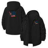 Surf Sand Love Unisex Full-Zip Printed Waterproof Hooded Windbreaker