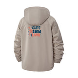 Surf Sand Love Unisex Full-Zip Printed Waterproof Hooded Windbreaker