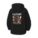 Motorcycle Legend Unisex Full-Zip Printed Waterproof Hooded Windbreaker