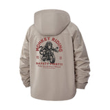 Monkey Riding Safety First Unisex Full-Zip Printed Waterproof Hooded Windbreaker
