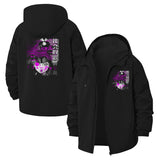 Cyberpunk Manga Girl Unisex Full-Zip Printed Waterproof Hooded Windbreaker