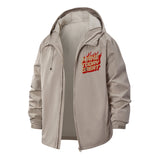 Motivational Flame Unisex Full-Zip Printed Waterproof Hooded Windbreaker
