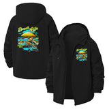 Beach Life Unisex Full-Zip Printed Waterproof Hooded Windbreaker