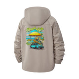 Beach Life Unisex Full-Zip Printed Waterproof Hooded Windbreaker