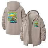 Beach Life Unisex Full-Zip Printed Waterproof Hooded Windbreaker