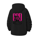 God Motif Unisex Full-Zip Printed Waterproof Hooded Windbreaker