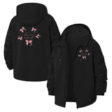 Ribbon Bow Unisex Full-Zip Printed Waterproof Hooded Windbreaker