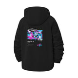 Graffiti Art Unisex Full-Zip Printed Waterproof Hooded Windbreaker