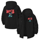 Cool Cartoon Duck Unisex Full-Zip Printed Waterproof Hooded Windbreaker
