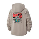 Cool Cartoon Duck Unisex Full-Zip Printed Waterproof Hooded Windbreaker